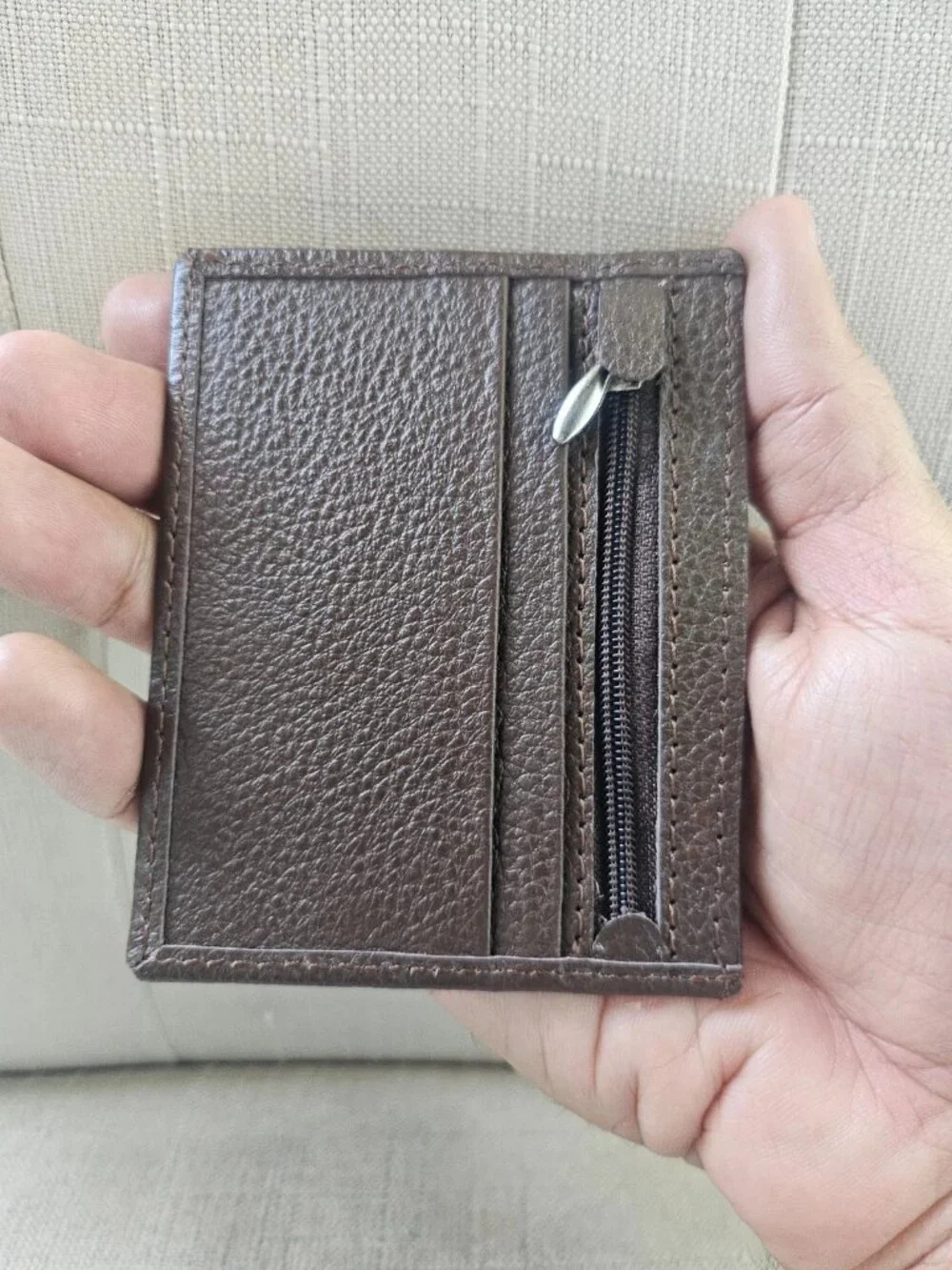 Leather Card Holder Black and Brown Mini Wallet Handmade Cardholder Lot of 2